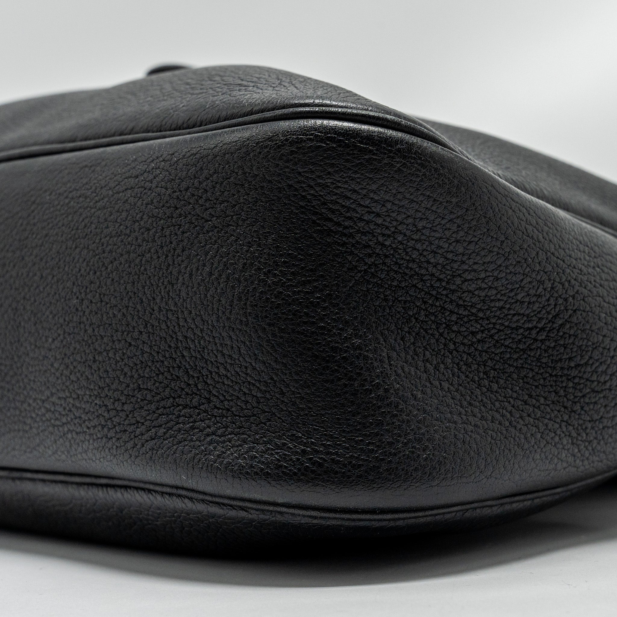 HERMES VINTAGE CHRISTINE BAG LEATHER BLACK SHW