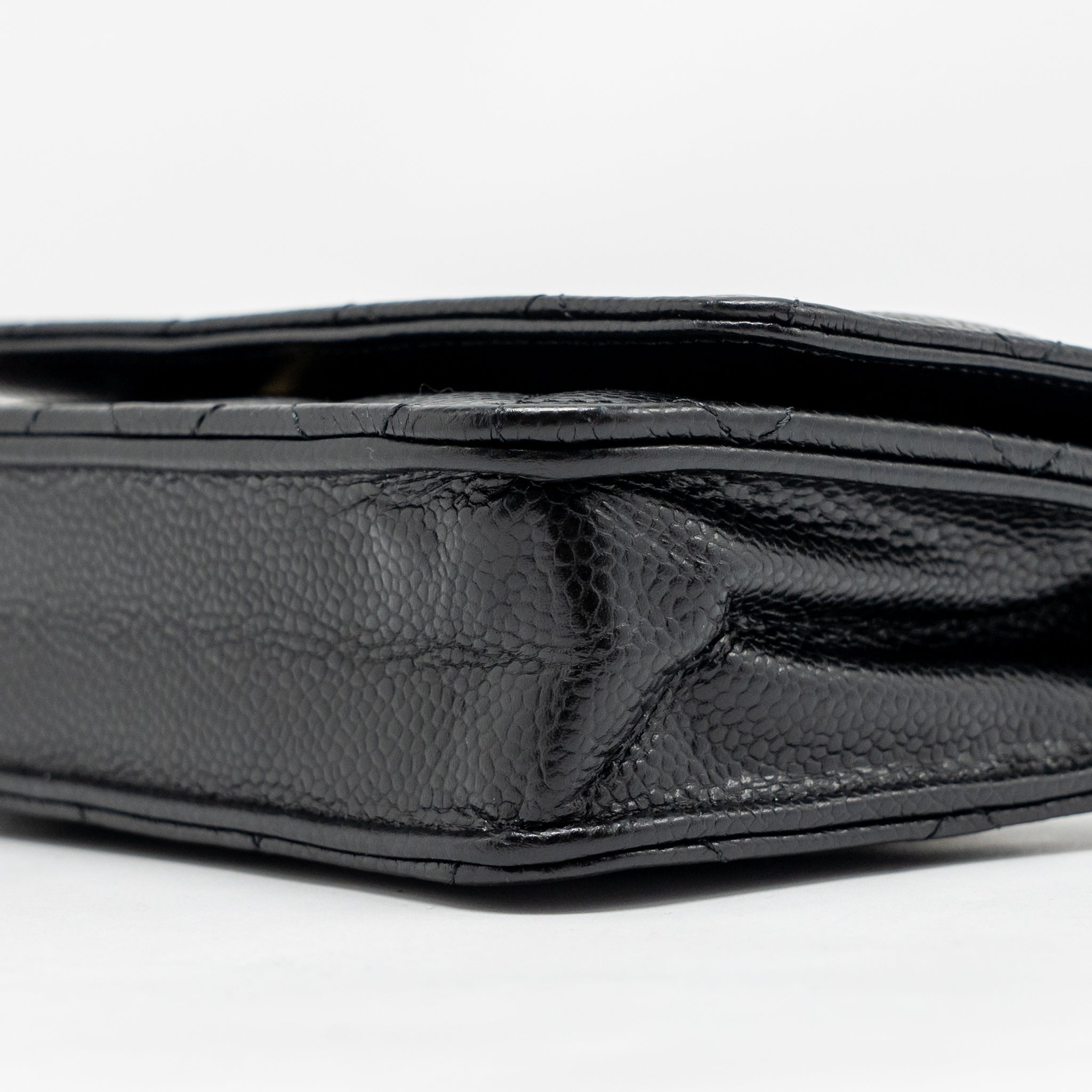 CHANEL CLASSIC WALLET ON CHAIN CAVIAR BLACK GHW (MICROCHIP)