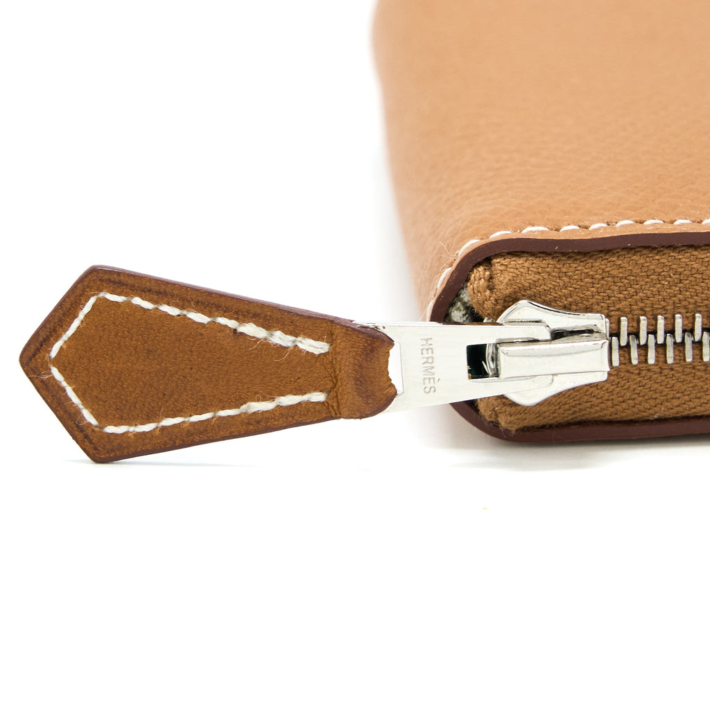 HERMES SILK IN COMPACT WALLET EPSOM GOLD SHW