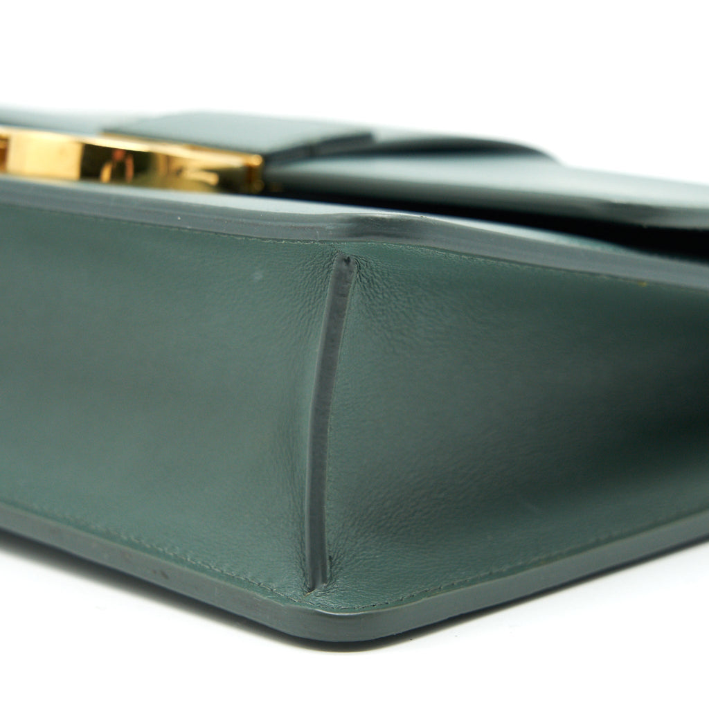 DIOR 30 MONTAIGNE MEDIUM FLAP BAG GREEN WITH GHW