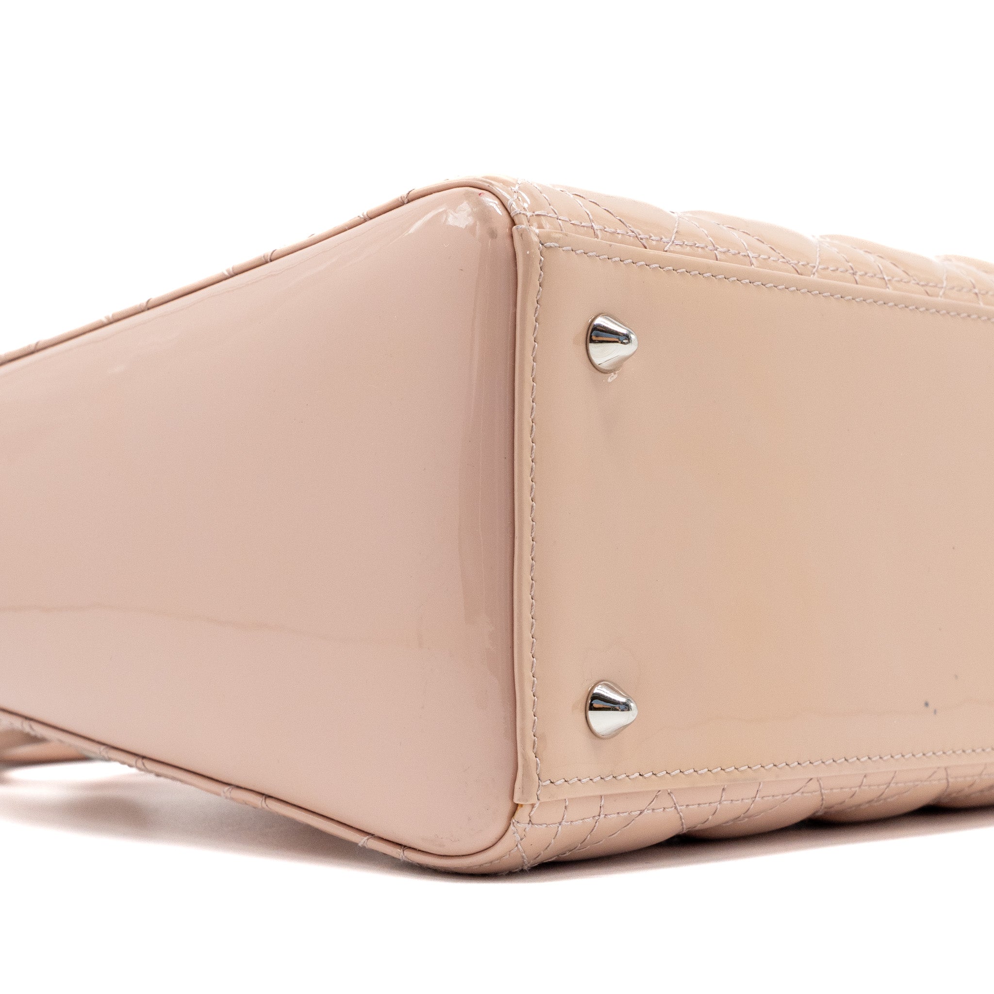 DIOR MEDIUM LADY DIOR PATENT PINK SHW