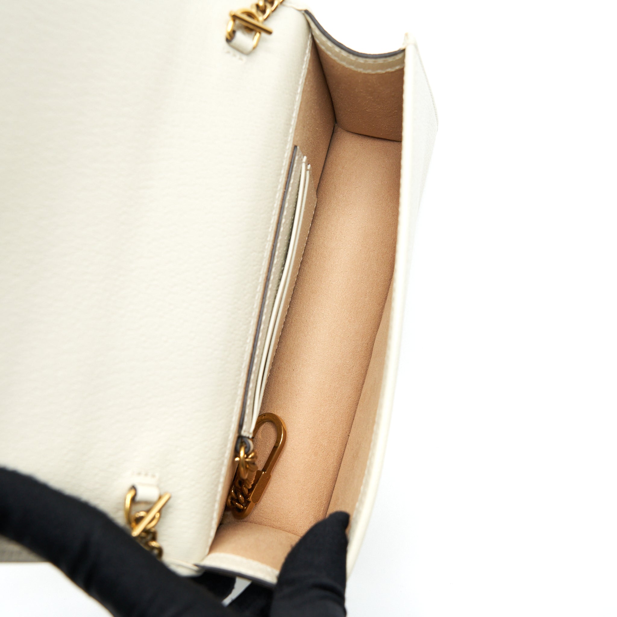 GUCCI DIANA MINI BAG WITH BAMBOO WHITE GHW