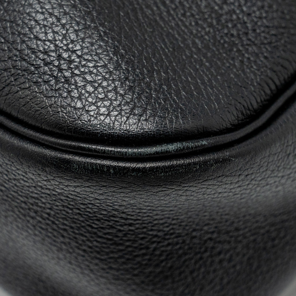 HERMES VINTAGE CHRISTINE BAG LEATHER BLACK SHW