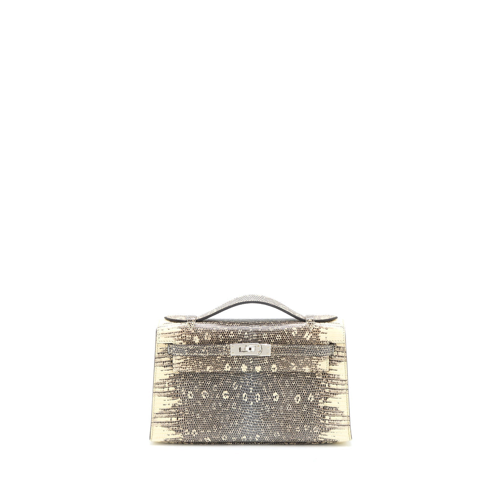 HERMES KELLY POCHETTE LIZARD 1B OMBRÉ SHW