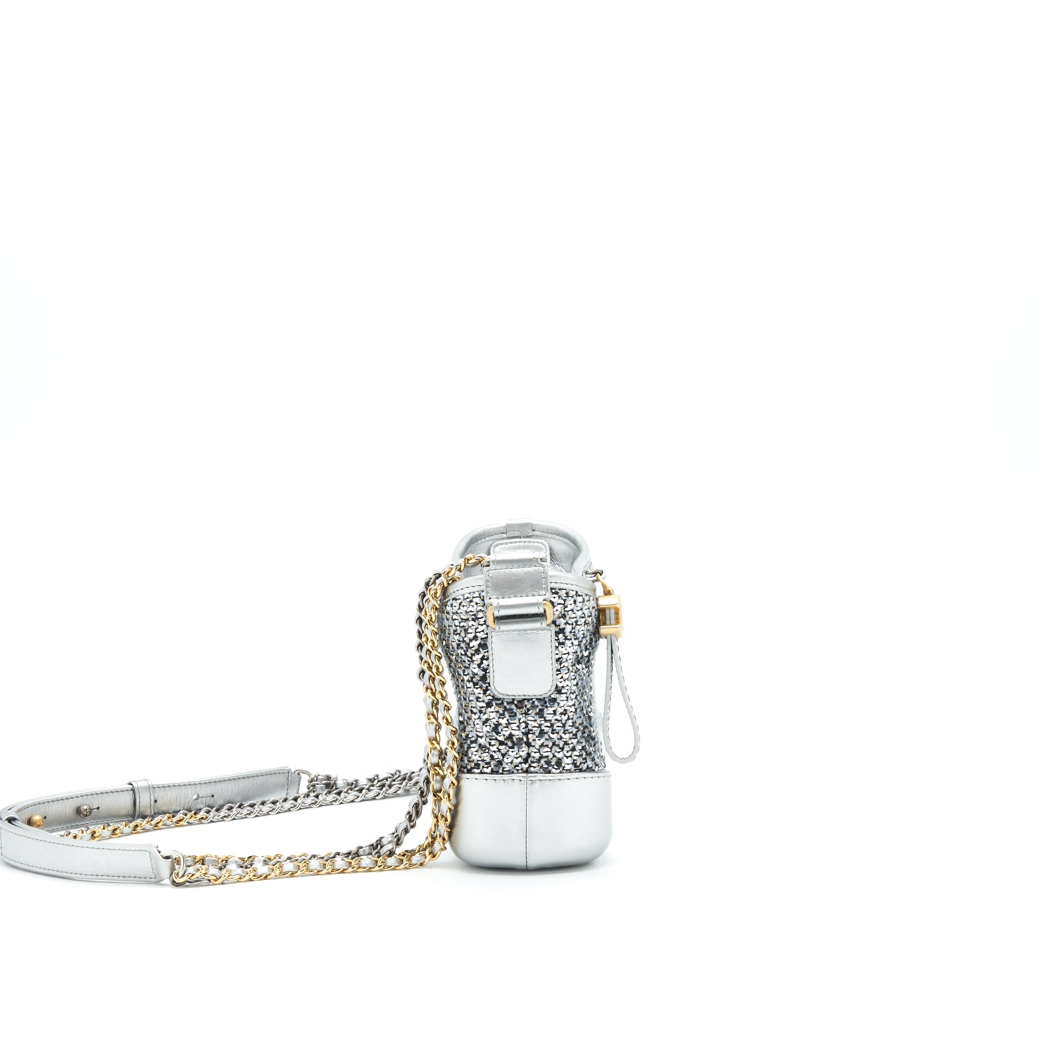 CHANEL SEASONAL TWEED SMALL GABRIELLE HOBO BAG GREY MULTICOLOUR HARDWARE