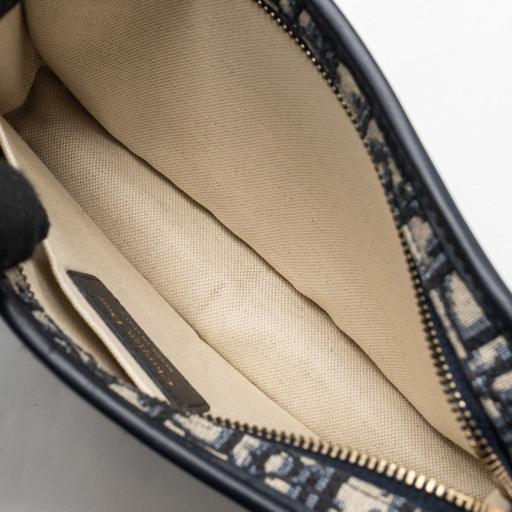 DIOR DIORQUAKE POUCH WITH CLUTCH OBLIQUE JACQUARD CANVAS BLUE GHW