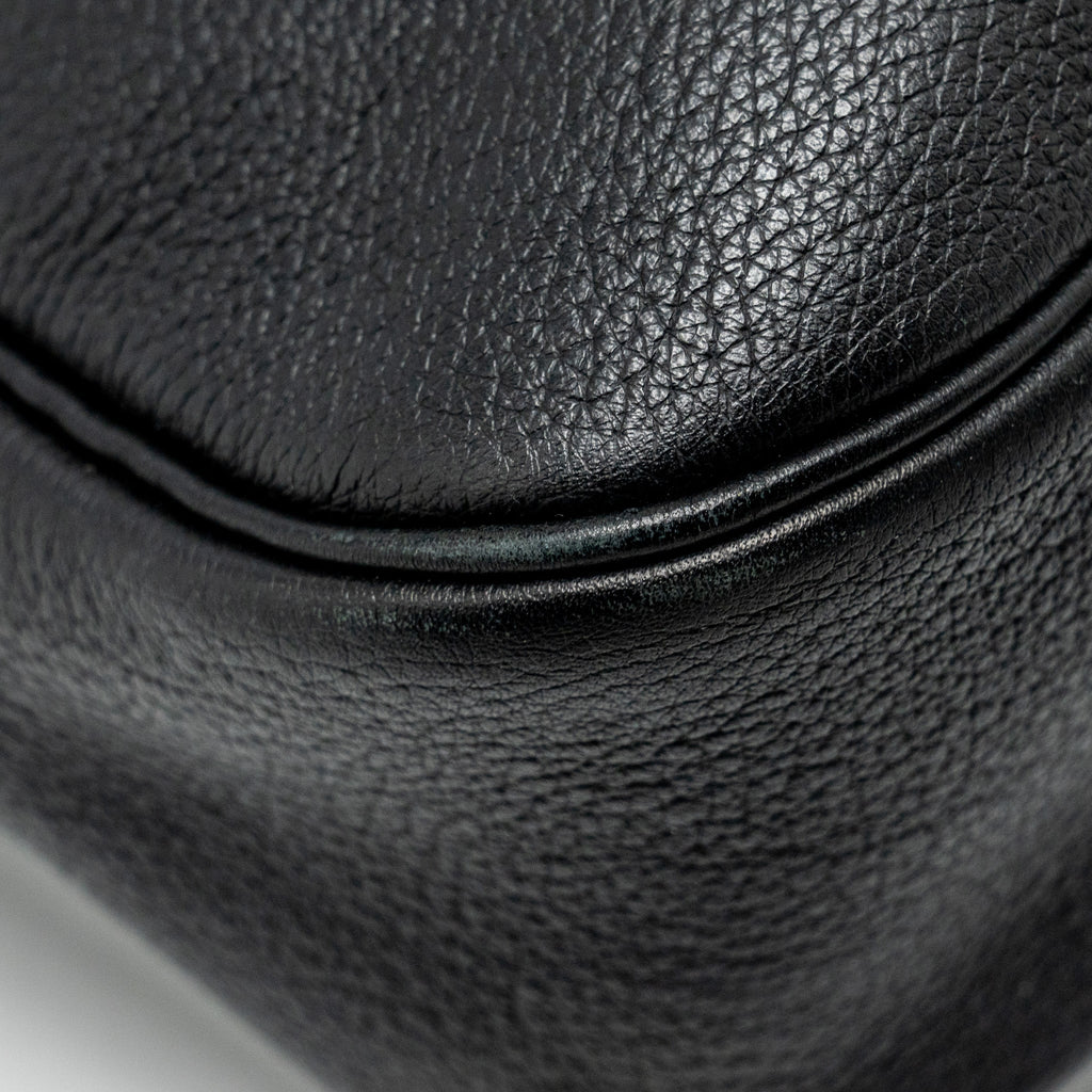 HERMES VINTAGE CHRISTINE BAG LEATHER BLACK SHW