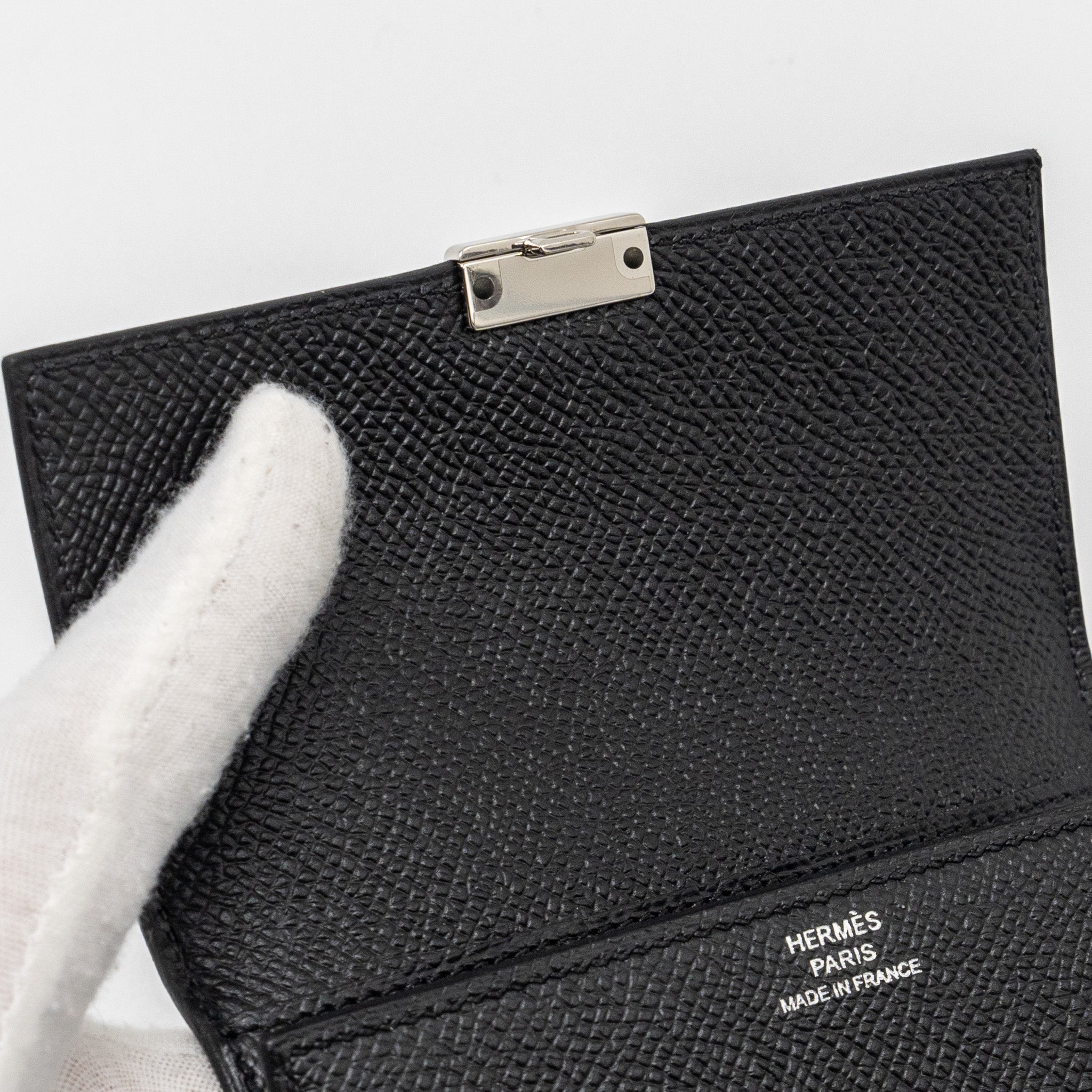 HERMES CLIC 12 WALLET EPSOM BLACK SHW