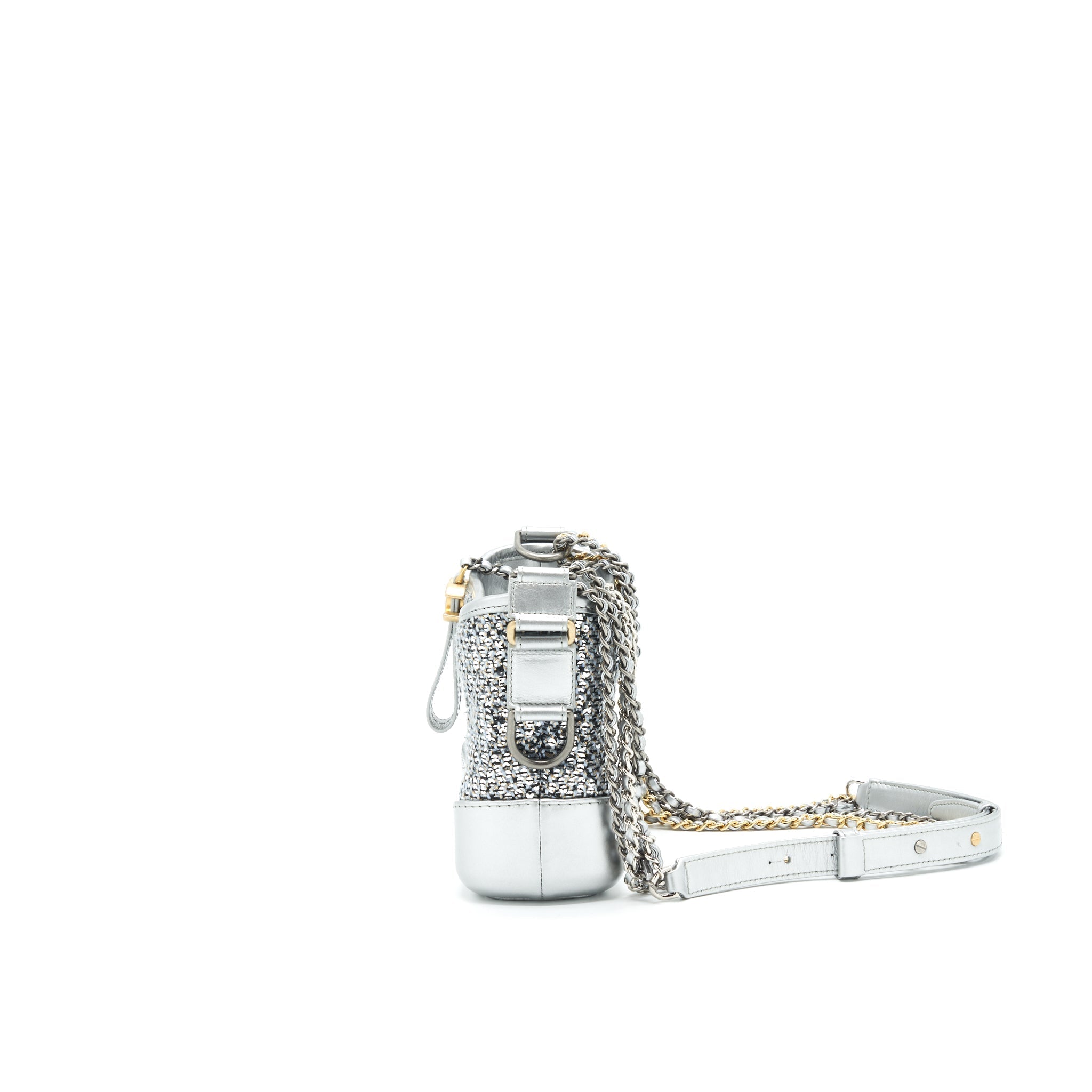 CHANEL TWEED SMALL GABRIELLE HOBO BAG GREY