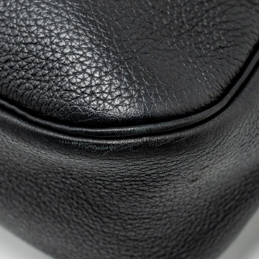 HERMES VINTAGE CHRISTINE BAG LEATHER BLACK SHW