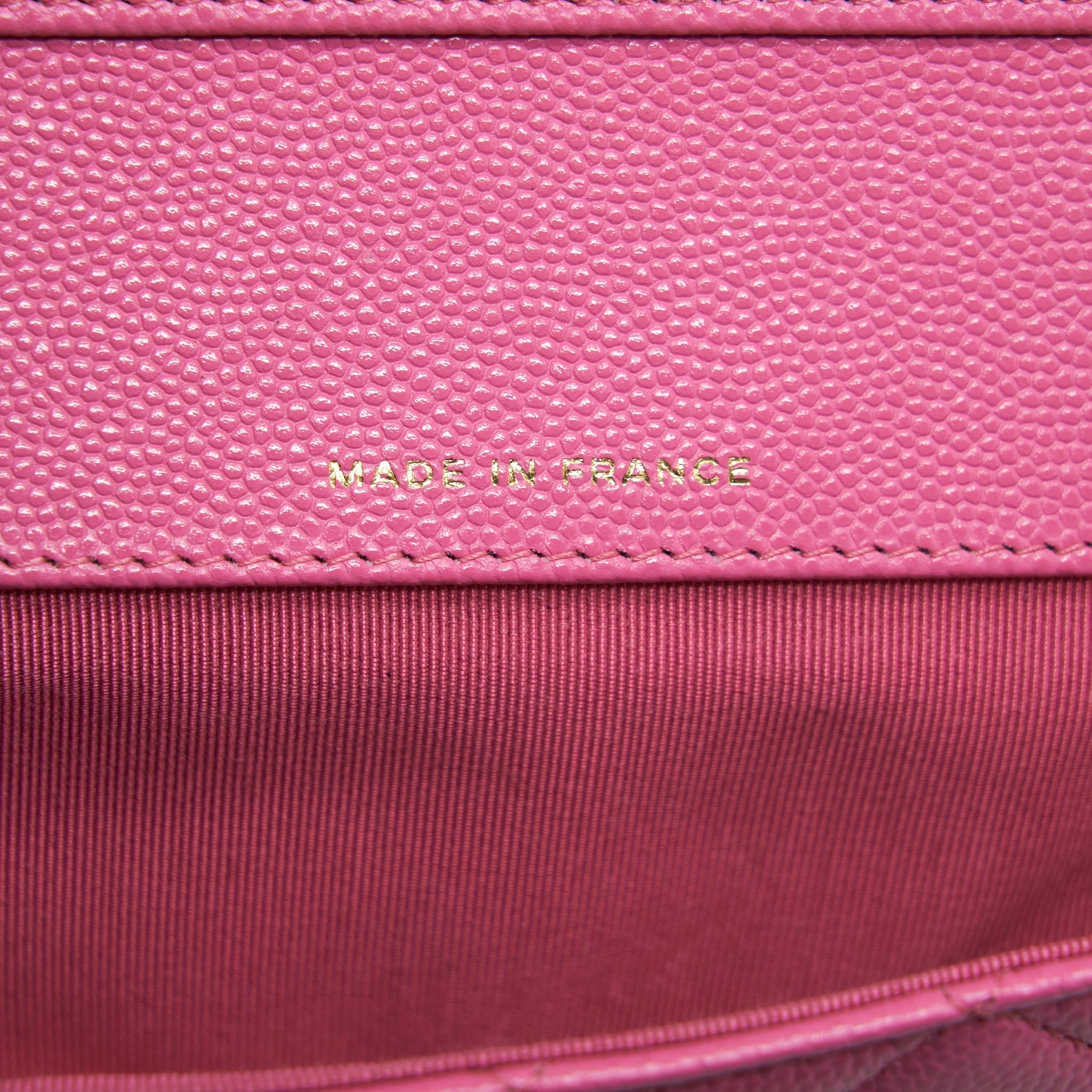 CHANEL GLASSES CASE FLAP BAG WITH CHAIN CAVIAR PINK LGHW