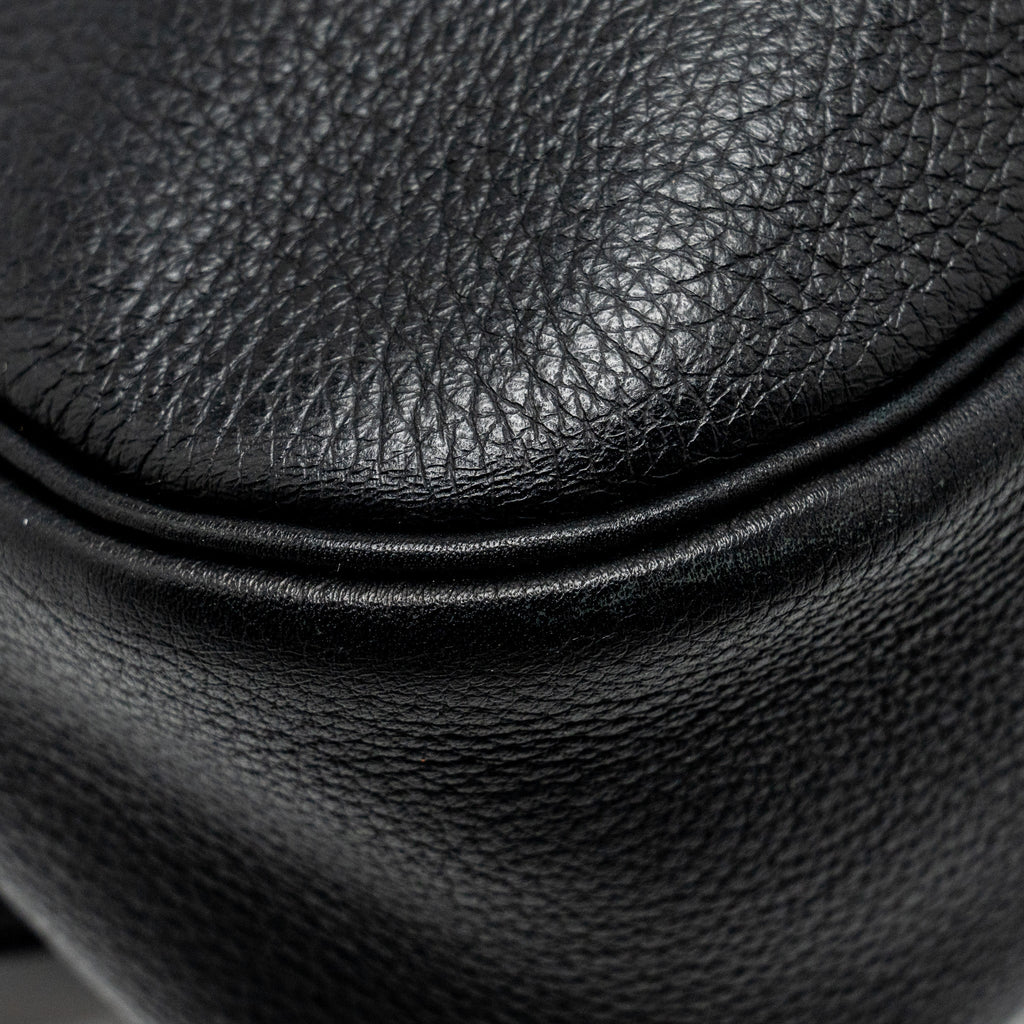 HERMES VINTAGE CHRISTINE BAG LEATHER BLACK SHW