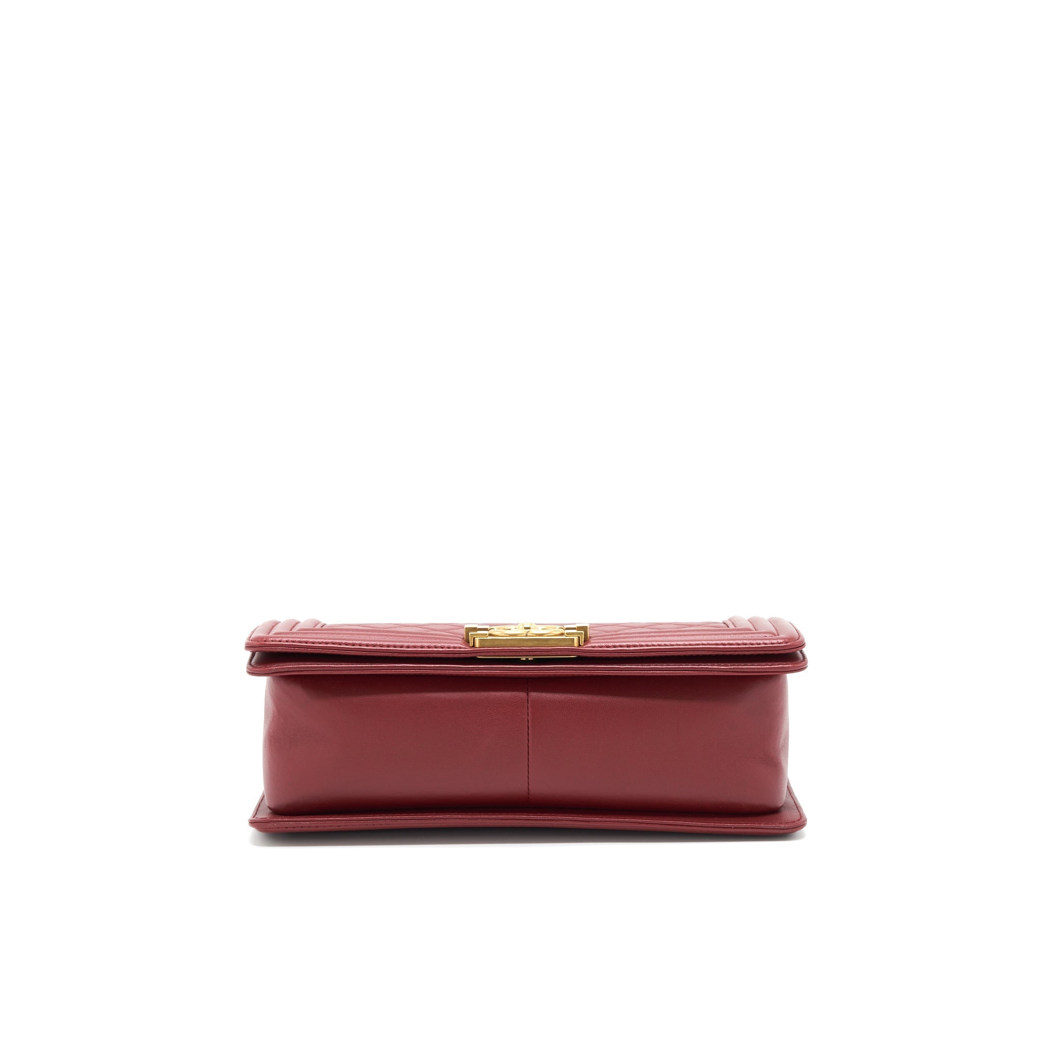 CHANEL MEDIUM BOY BAG LAMBSKIN BURGUNDY GHW