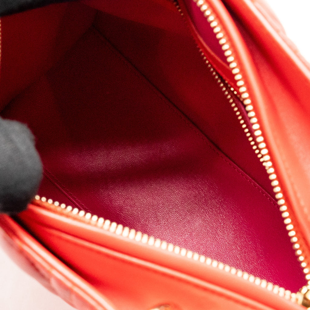 DIOR MEDIUM LADY DIOR LAMBSKIN DARK PINK/PURPLE LGHW