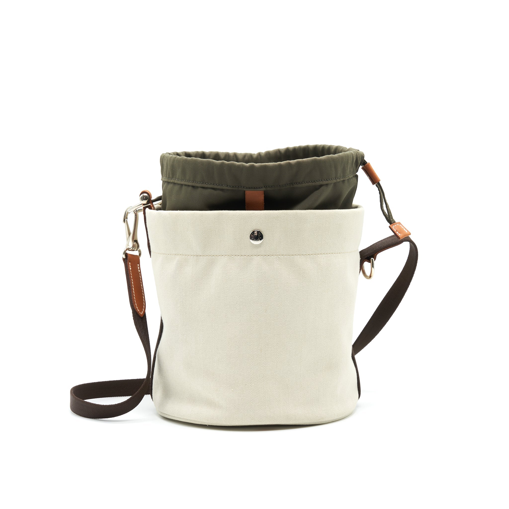 HERMES CANVAS GROOMING BAG/ BUCKET BAG