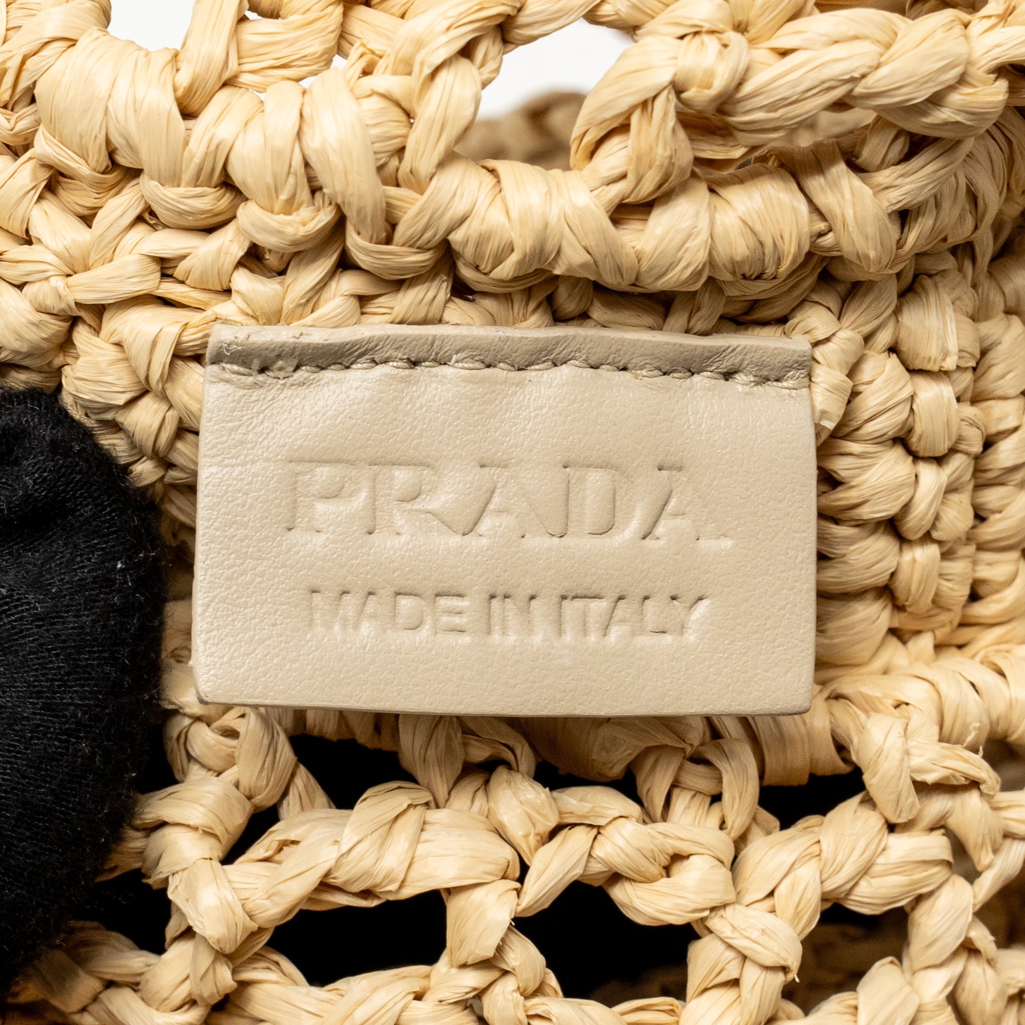 PRADA CROCHET TOTE BAG RAFFIA NATURAL