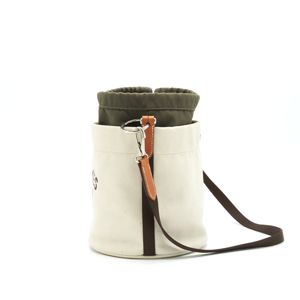 HERMES CANVAS GROOMING BAG/ BUCKET BAG