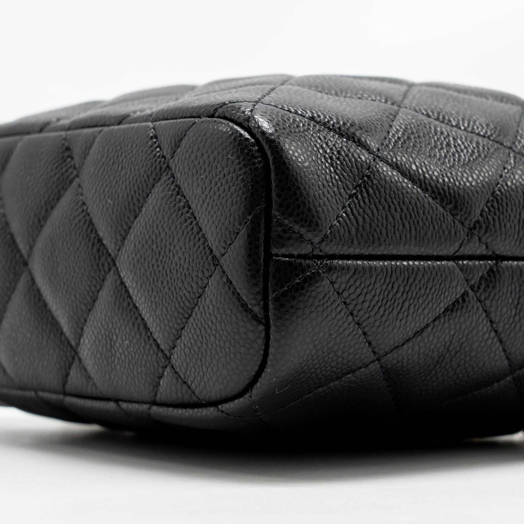 CHANEL 25C QUILTED HOBO BAG CAVIAR BLACK GHW (MICROCHIP)