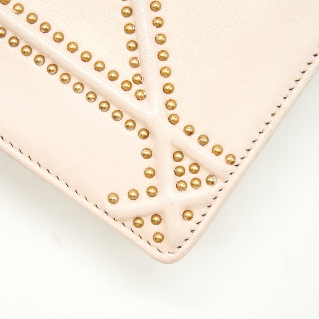 DIOR SMALL STUDDED DIORAMA BEIGE WITH GHW