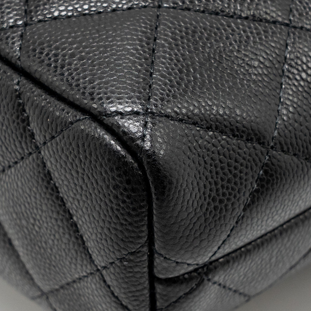 CHANEL 25C QUILTED HOBO BAG CAVIAR BLACK GHW (MICROCHIP)