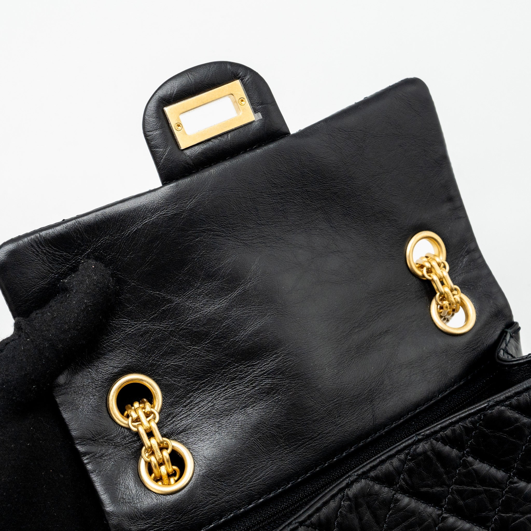 CHANEL MINI 2.55 REISSUE AGED CALFSKIN BLACK GHW (MICROCHIP)