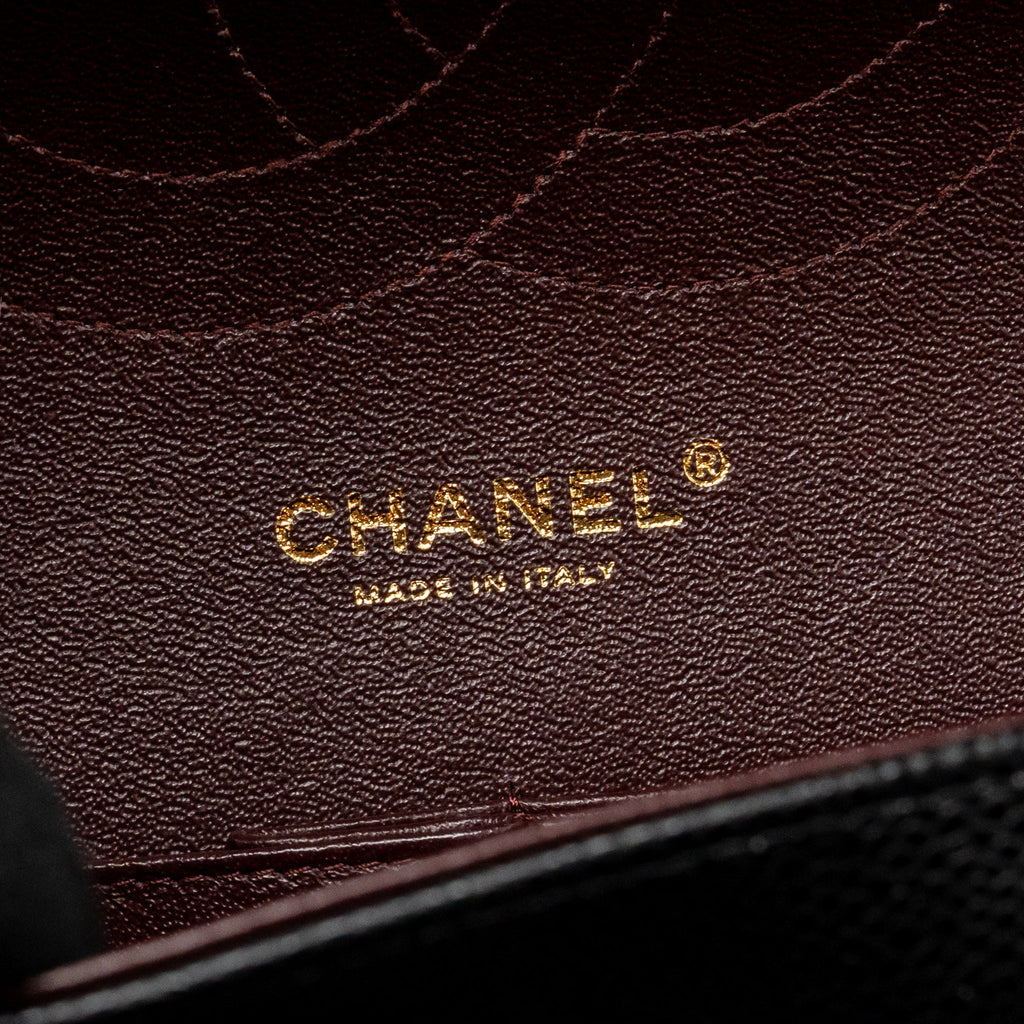 CHANEL JUMBO CLASSIC DOUBLE FLAP BAG CAVIAR BLACK GHW (MICROCHIP)