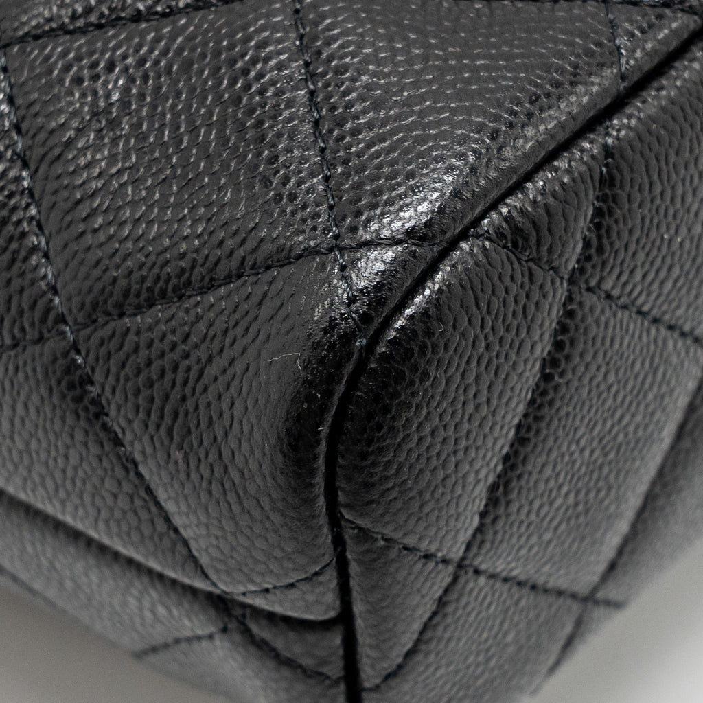 CHANEL 25C QUILTED HOBO BAG CAVIAR BLACK GHW (MICROCHIP)