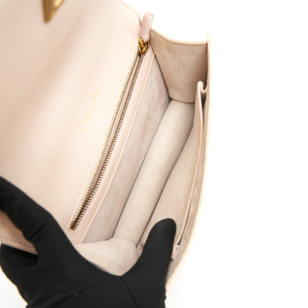 DIOR SMALL STUDDED DIORAMA BEIGE WITH GHW