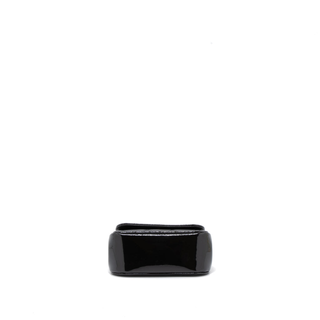 CHANEL 22K MINI CLUTCH WITH CHAIN PATENT BLACK GHW (MICROCHIP)