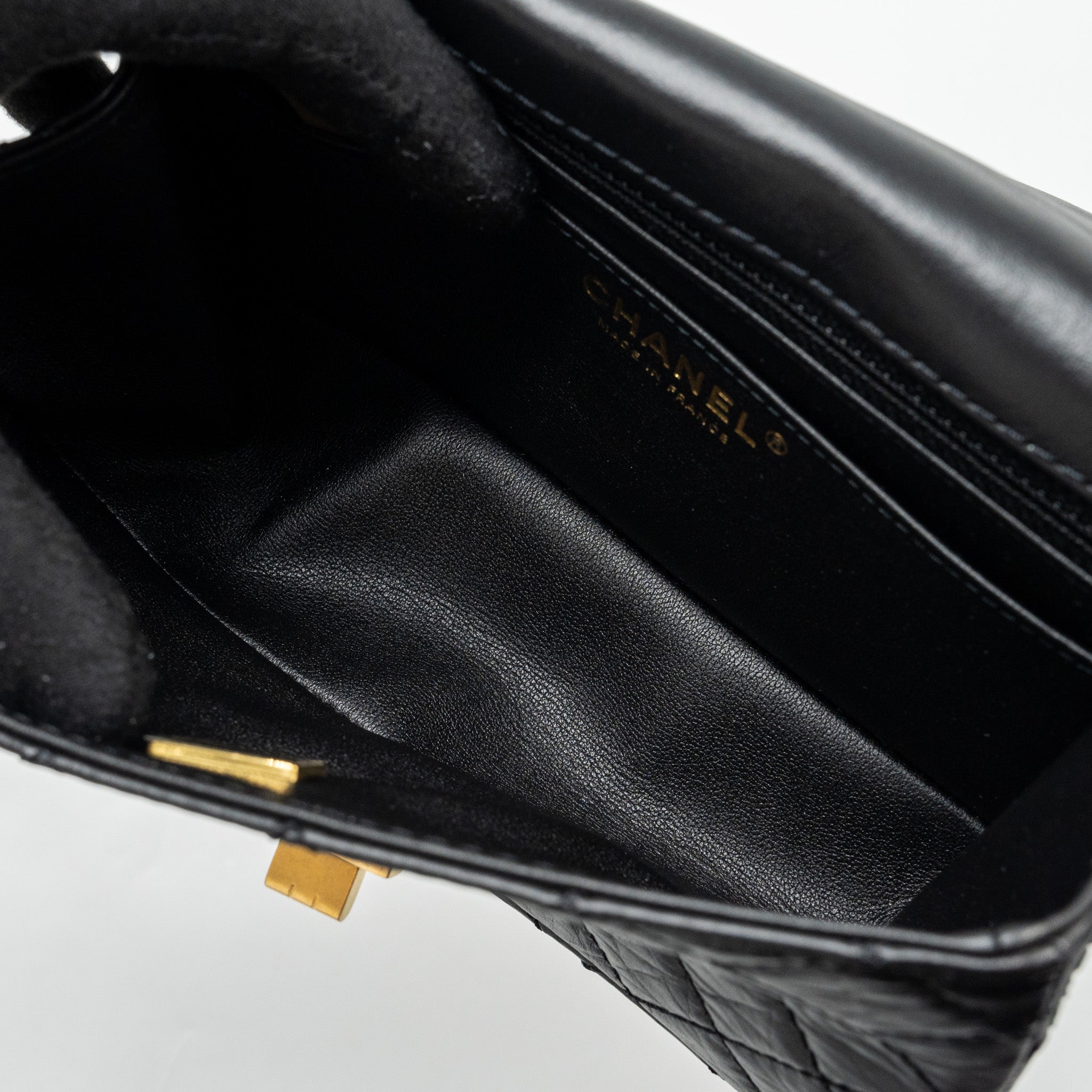 CHANEL MINI 2.55 REISSUE AGED CALFSKIN BLACK GHW (MICROCHIP)