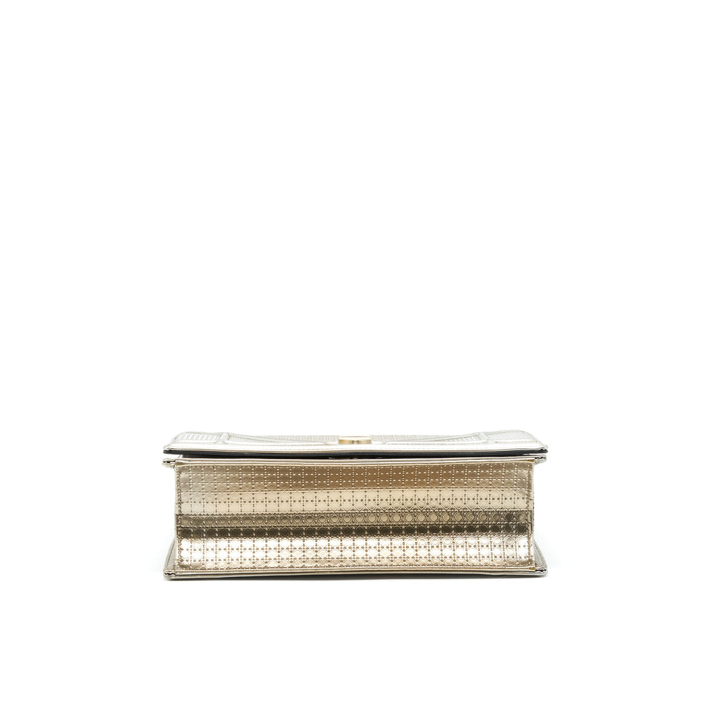 DIOR MEDIUM DIORAMA METALLIC LIGHT GOLD WITH GHW