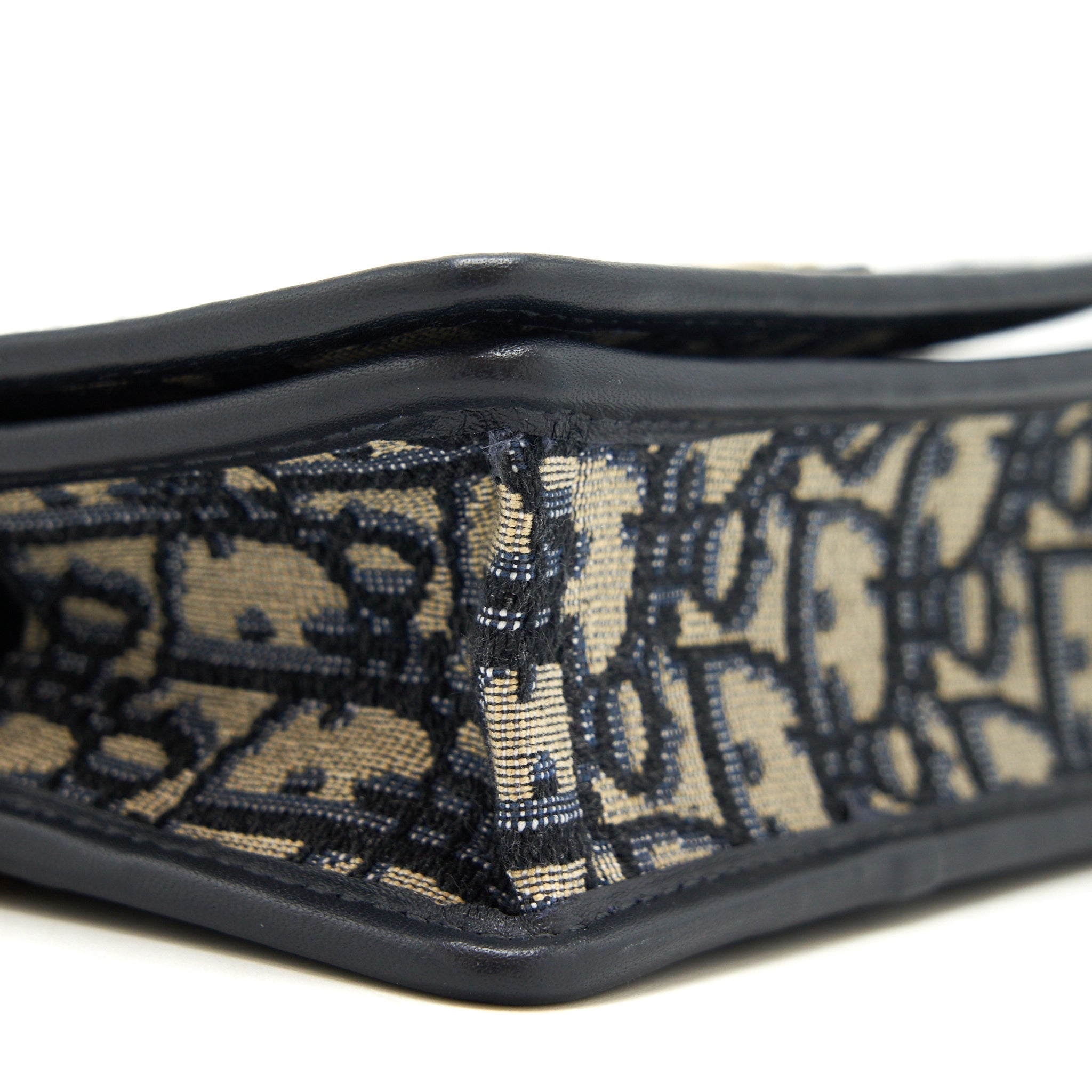DIOR 30 MONTAIGN NANO POUCH WITH CHAIN BLUE OBLIQUE JACQUARD
