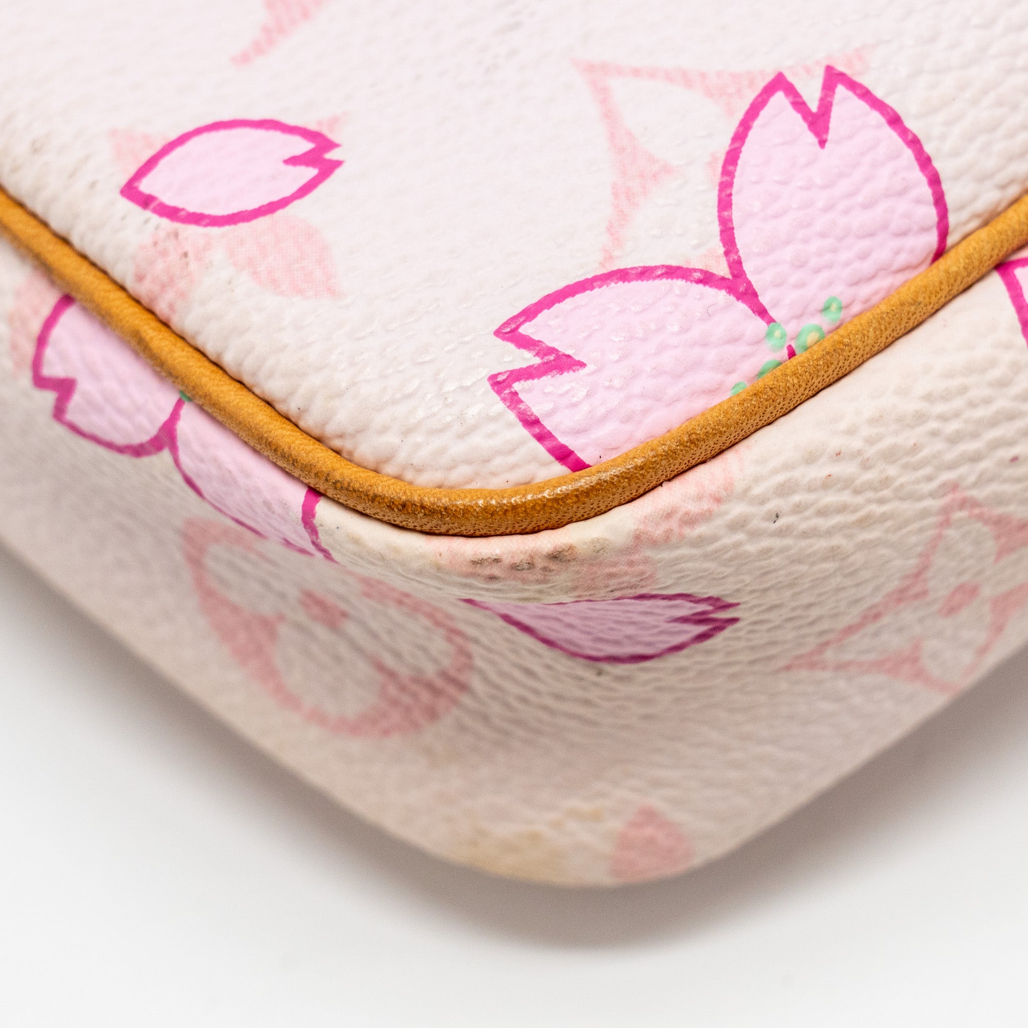 LOUIS VUITTON POCHETTE ACCESSORIES MURAKAMI CHERRY BLOSSOM PINK GHW