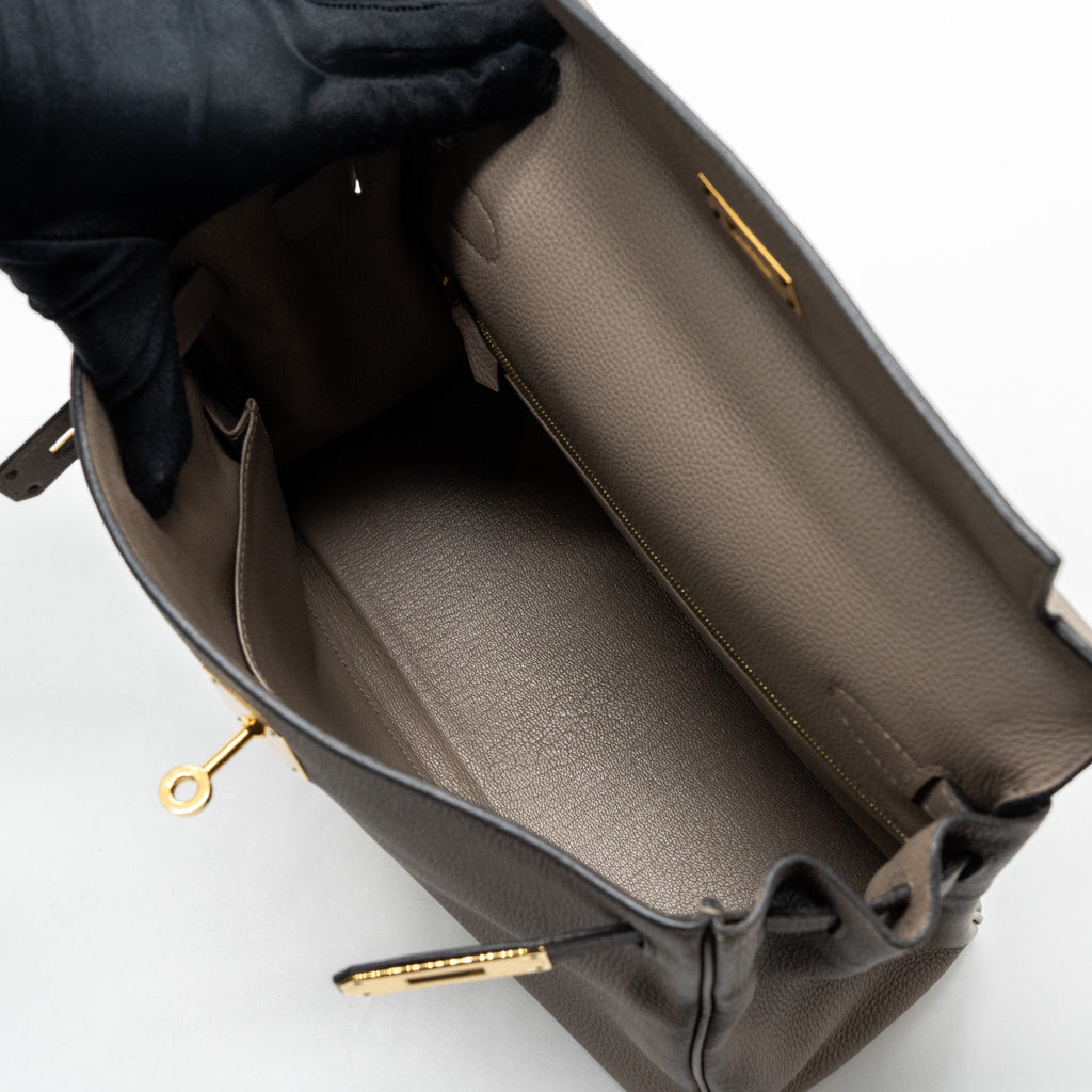 HERMES KELLY 28 TOGO GRIS ASPHALT GHW