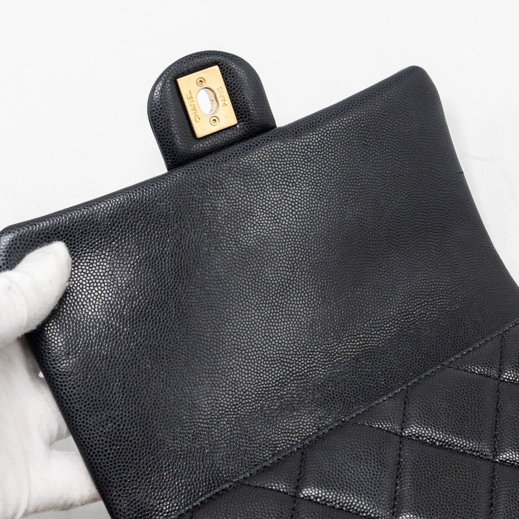 CHANEL TWIST YOUR BUTTON QUILTED FLAP BAG CAVIAR BLACK GHW (MICROCHIP)