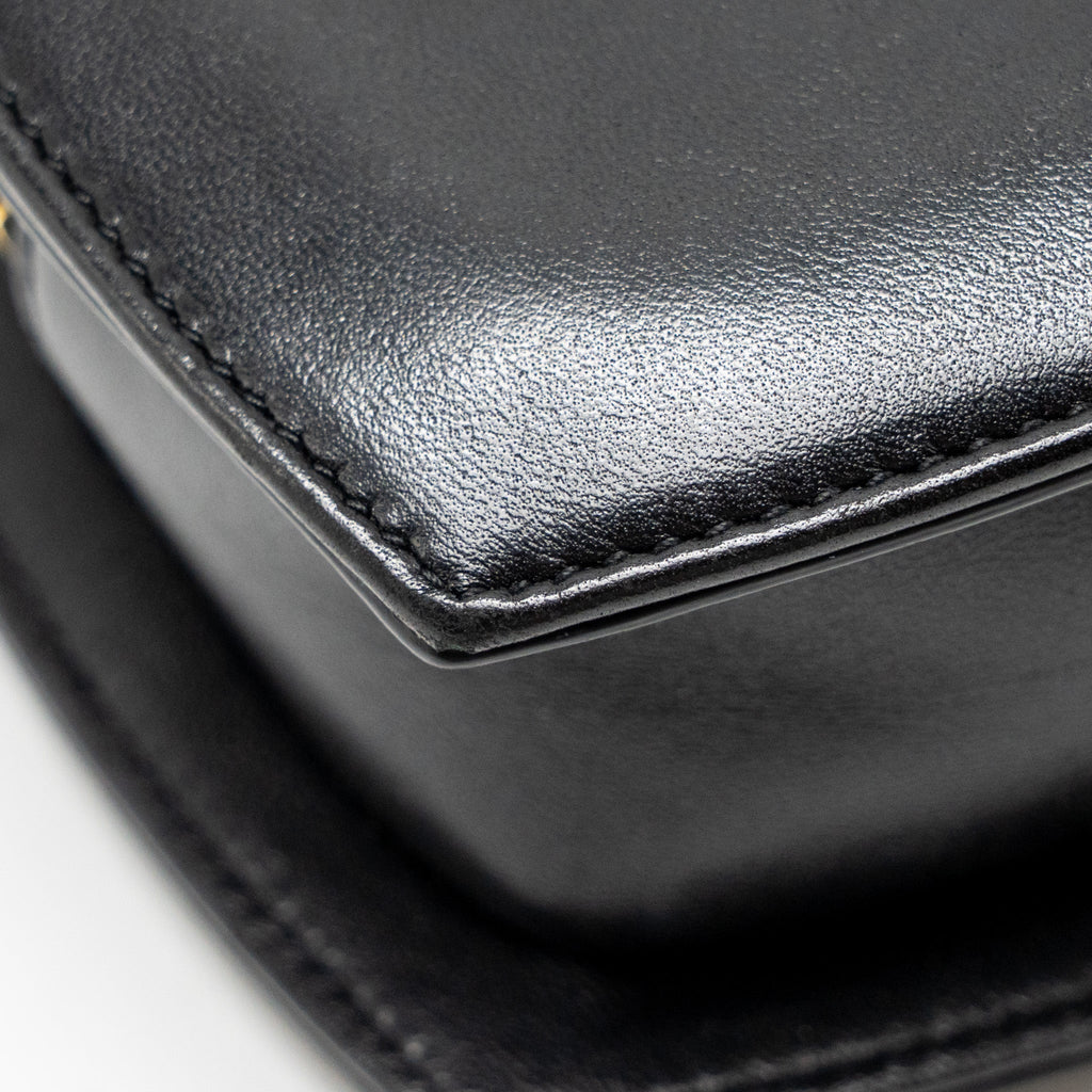 SAINT LAURENT/YSL LOVE HEART CLUTCH LAMBSKIN BLACK GHW