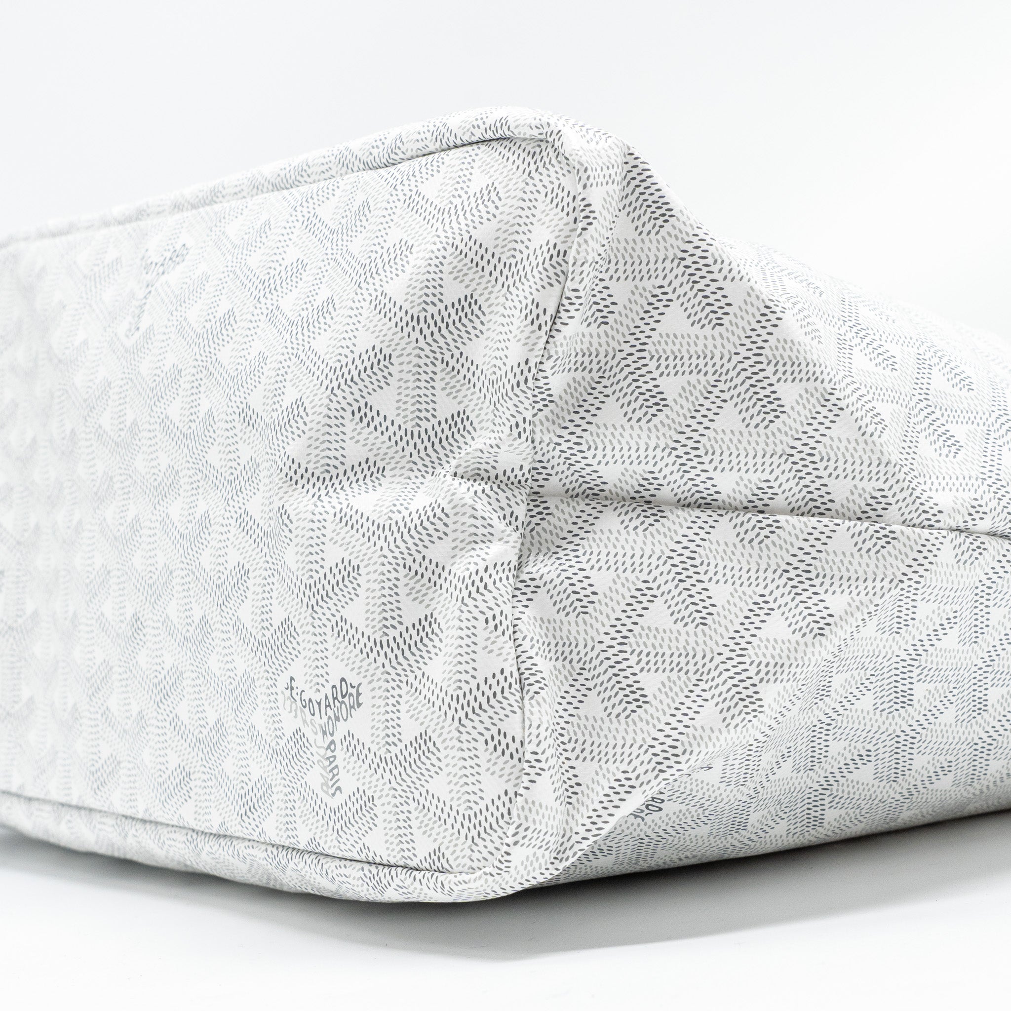 GOYARD SAINT LOUIS PM TOTE BAG LIMITED EDITION GOYARDLINE CANVAS WHITE/LIGHT BLUE SHW