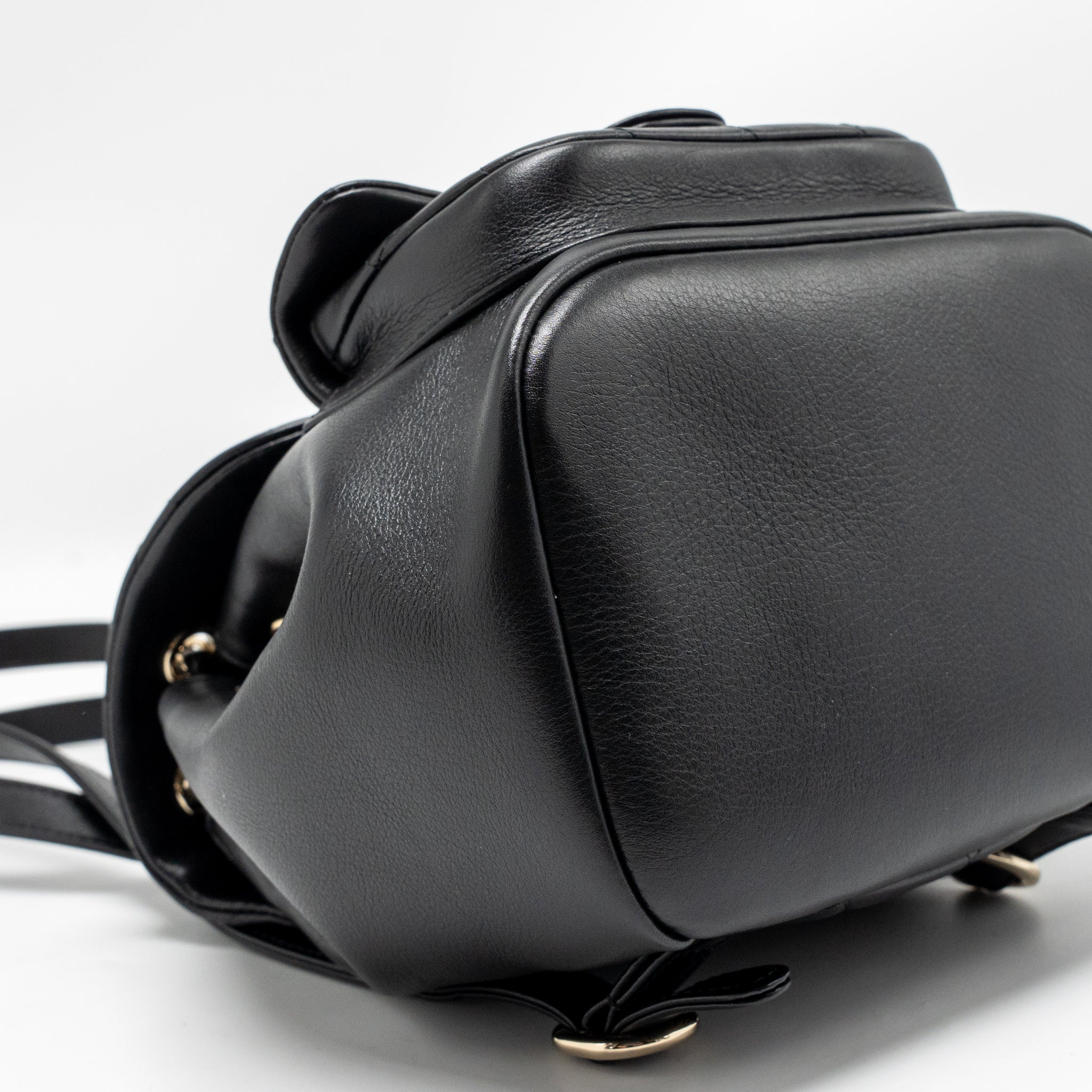 CHANEL MINI DUMA BACKPACK CALFSKIN BLACK LGHW (MICROCHIP)