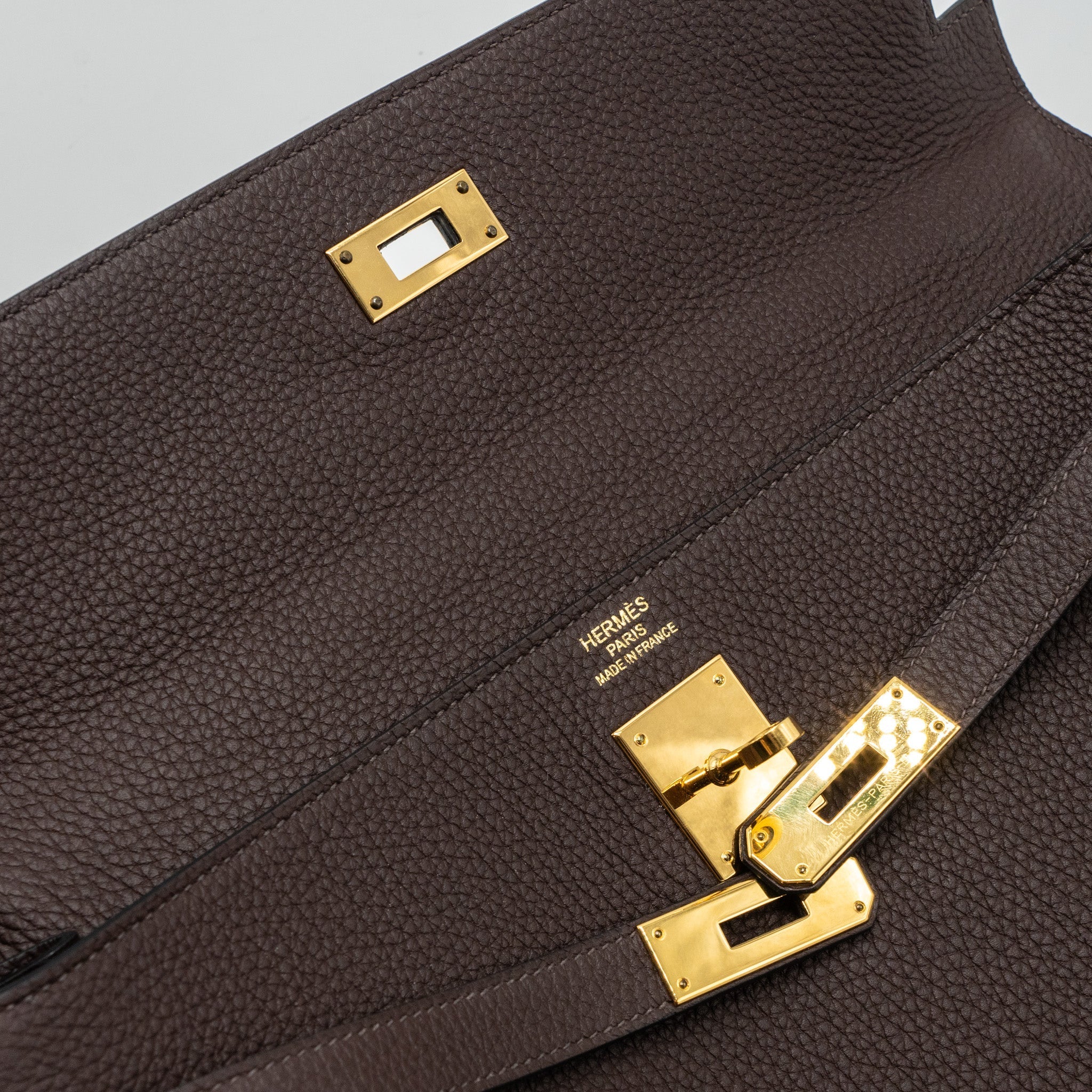 HERMES KELLY 35 TOGO CHOCOLATE GHW