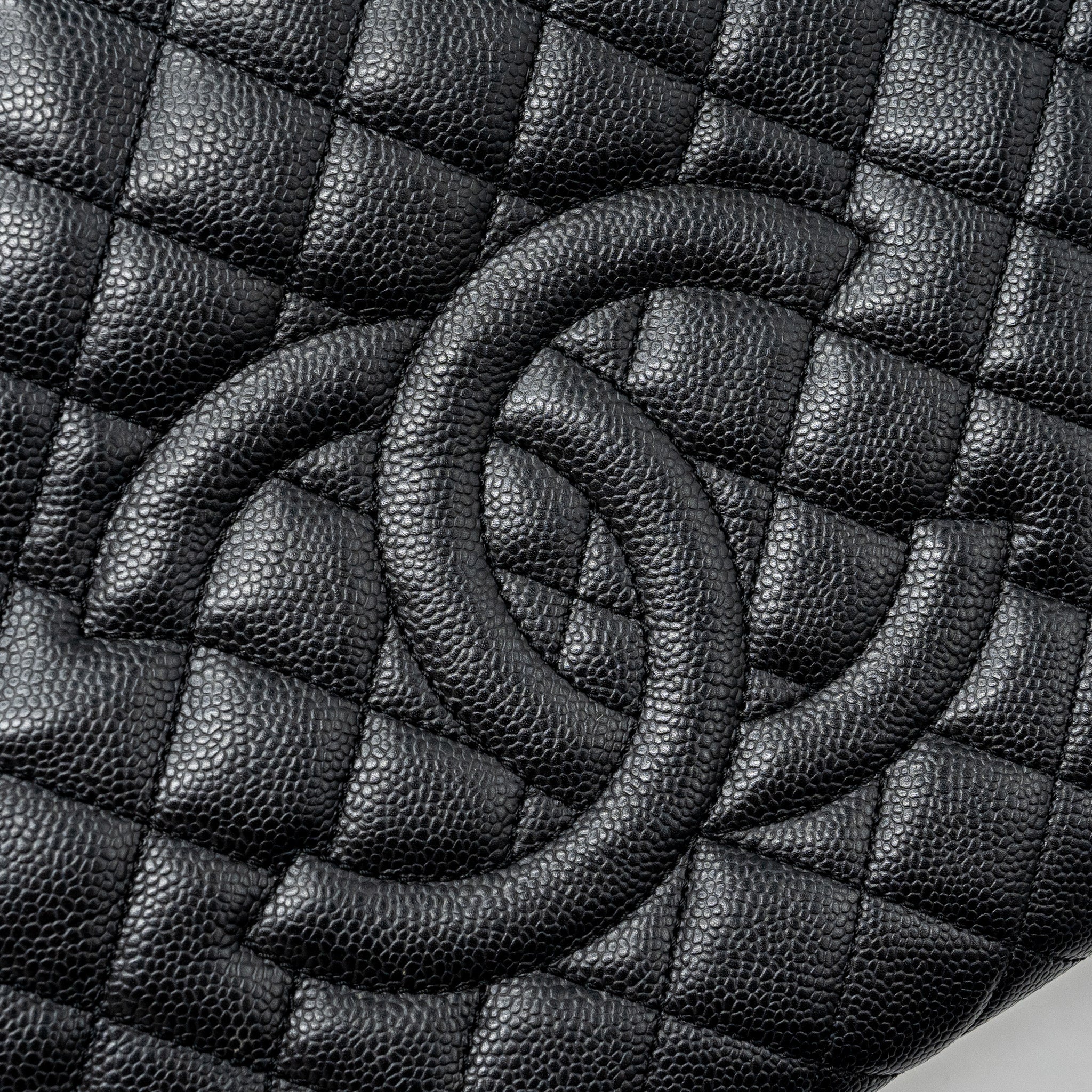 CHANEL GRAND SHOPPING TOTE BAG CAVIAR BLACK GHW
