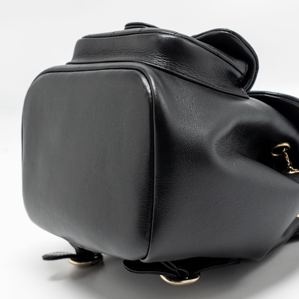 CHANEL MINI DUMA BACKPACK CALFSKIN BLACK LGHW (MICROCHIP)