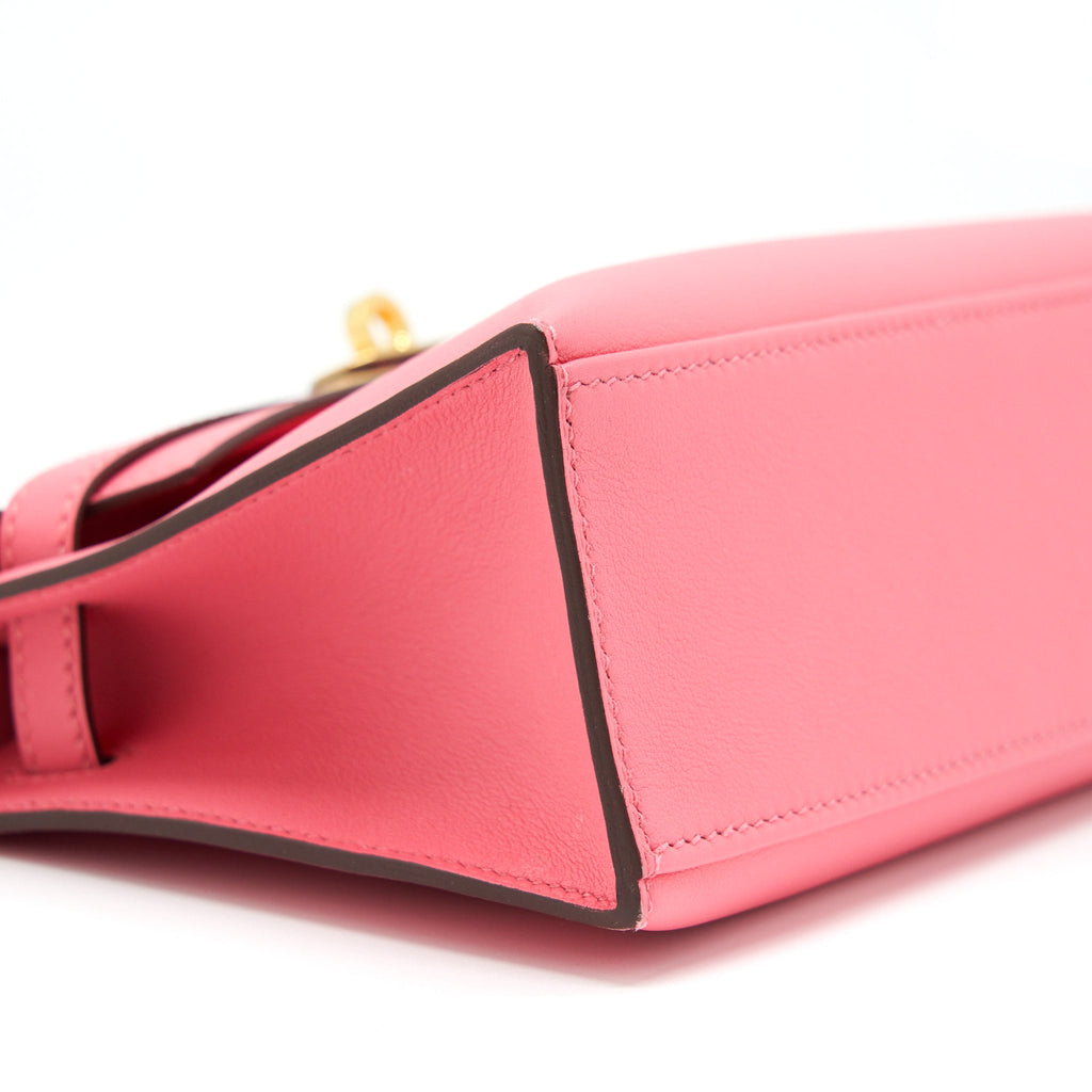 HERMES KELLY POCHETTE SWIFT 8W ROSE AZALEE GHW
