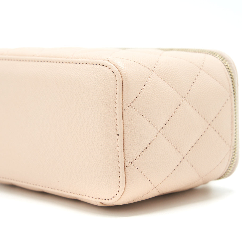 CHANEL LONG VANITY WITH CHAIN CAVIAR BEIGE LGHW