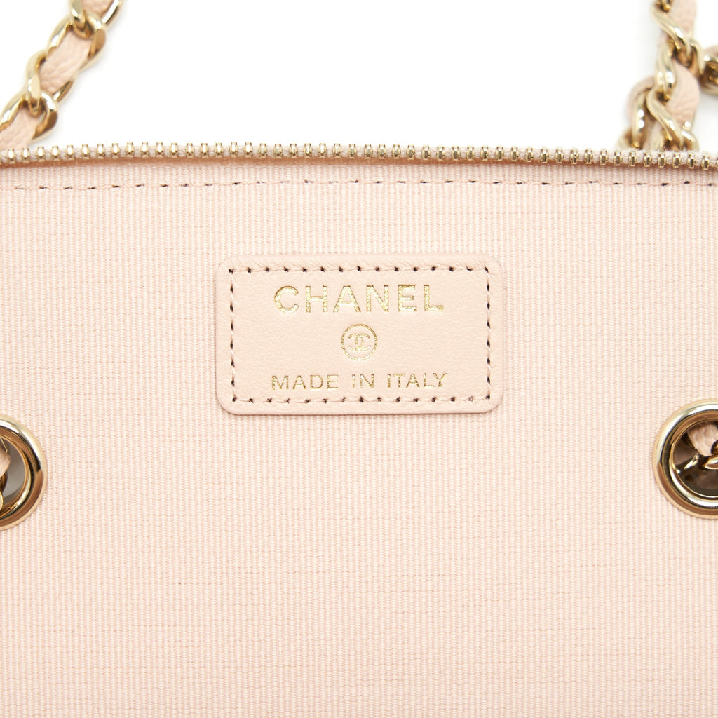 CHANEL LONG VANITY WITH CHAIN CAVIAR BEIGE LGHW
