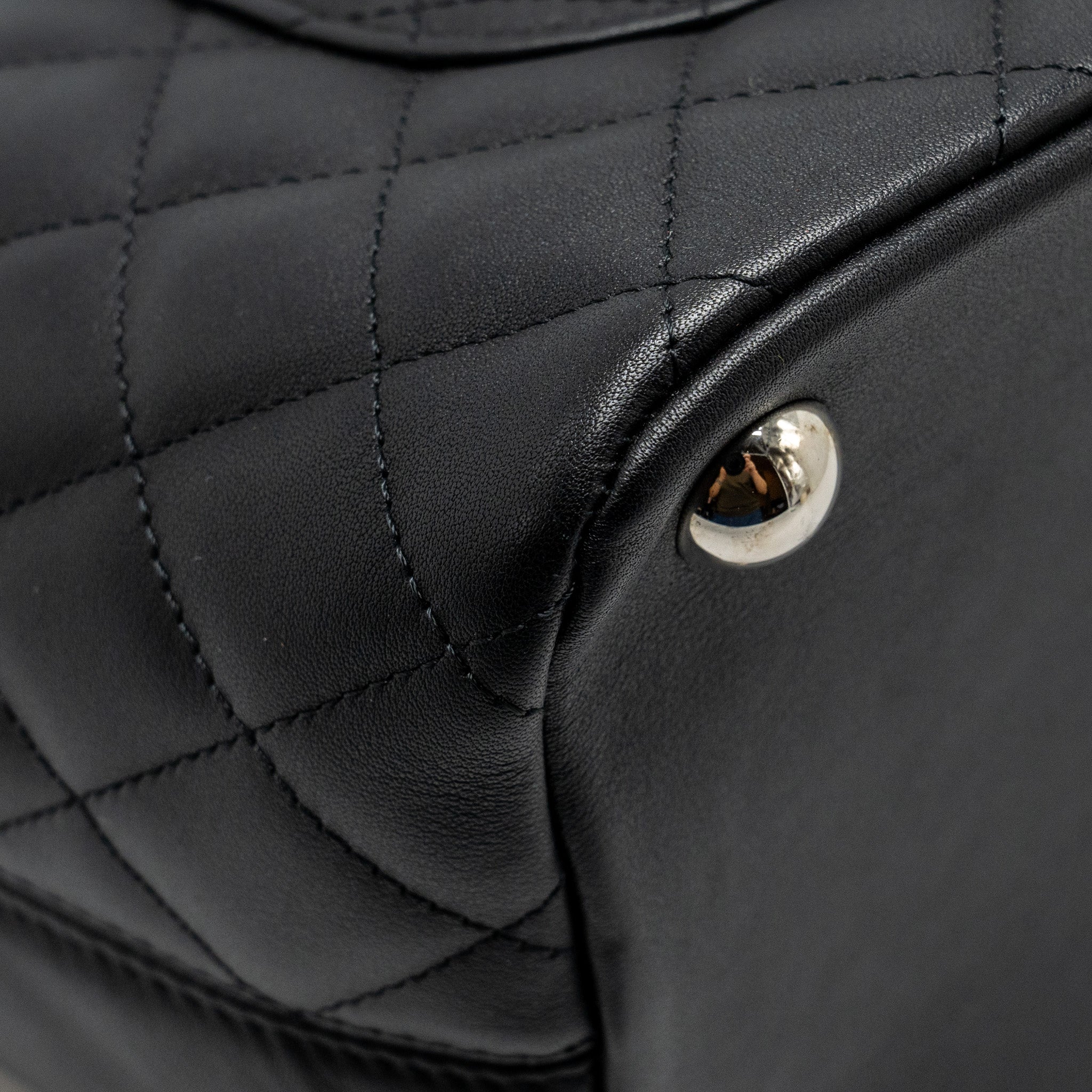 CHANEL CAMBON LIGNE TOTE BAG CALFSKIN BLACK SHW