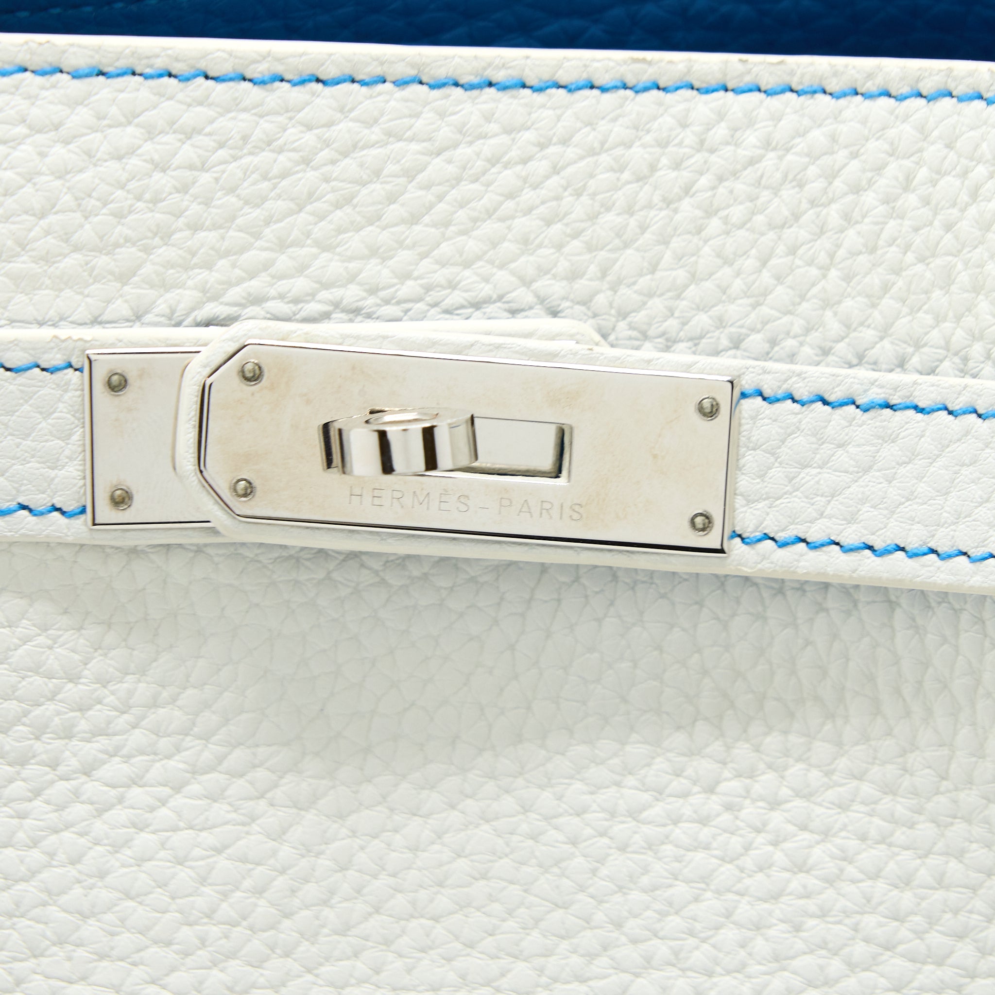 HERMES SO KELLY 26 BLANC/BLUE SHW