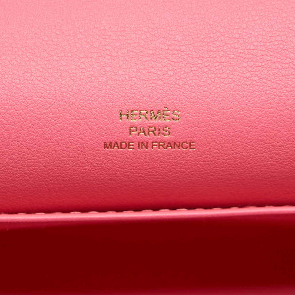 HERMES KELLY POCHETTE SWIFT 8W ROSE AZALEE GHW