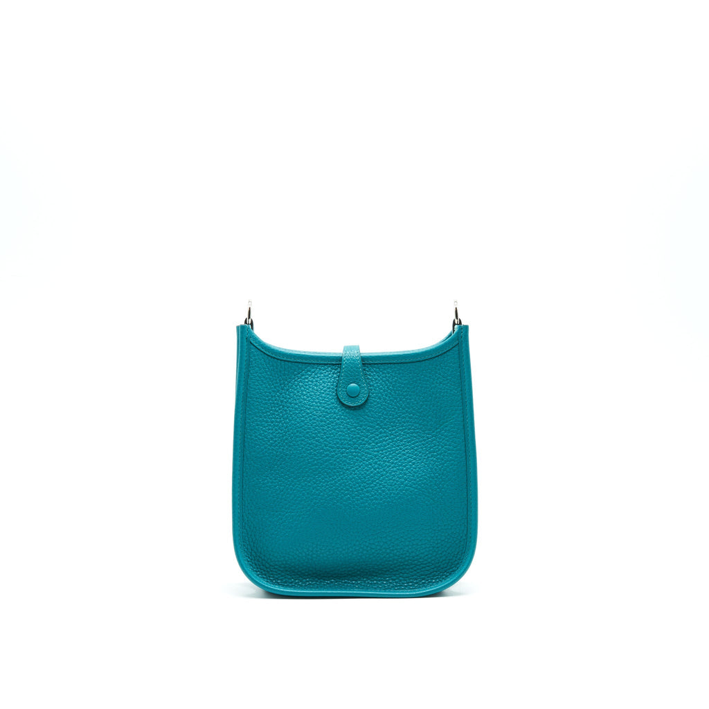 HERMES MINI EVELYNE BLEU PAON TAURILLON SHW