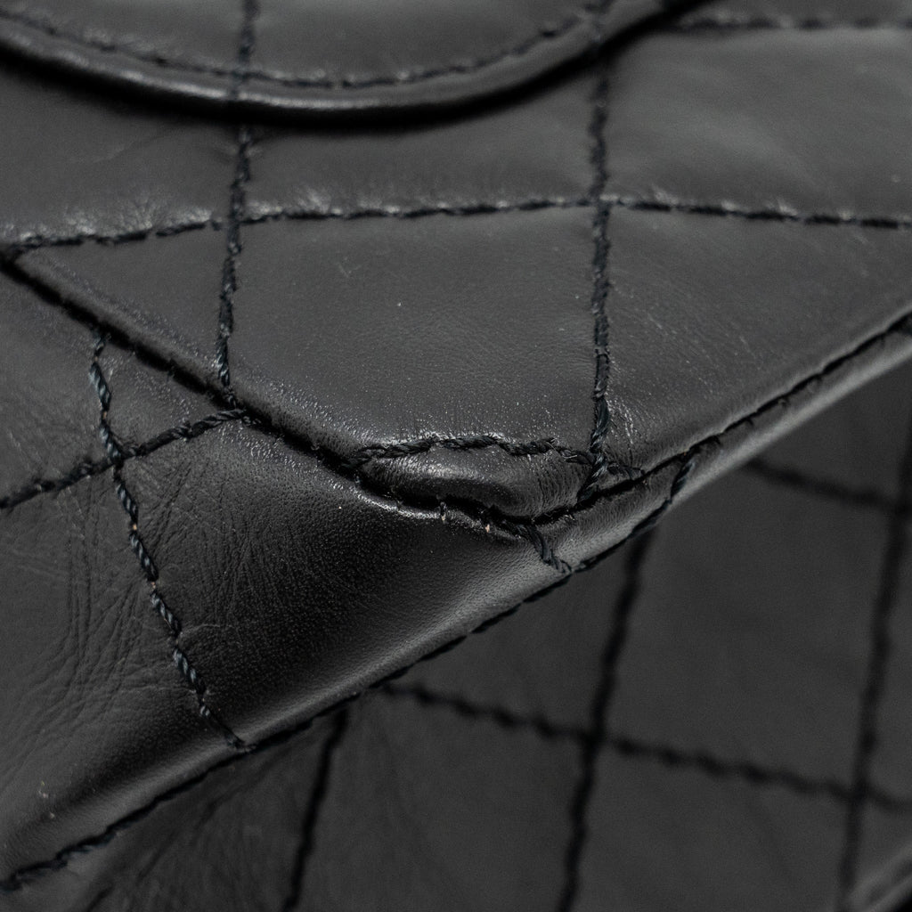 CHANEL MINI 2.55 REISSUE AGED CALFSKIN BLACK GHW (MICROCHIP)