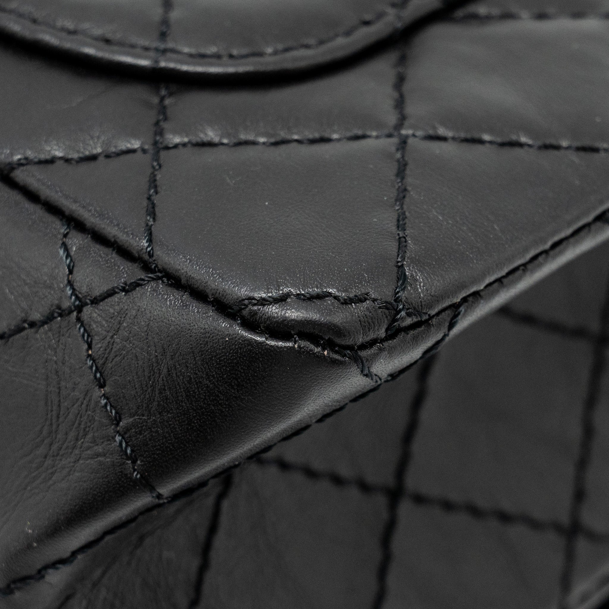CHANEL MINI 2.55 REISSUE AGED CALFSKIN BLACK GHW (MICROCHIP)